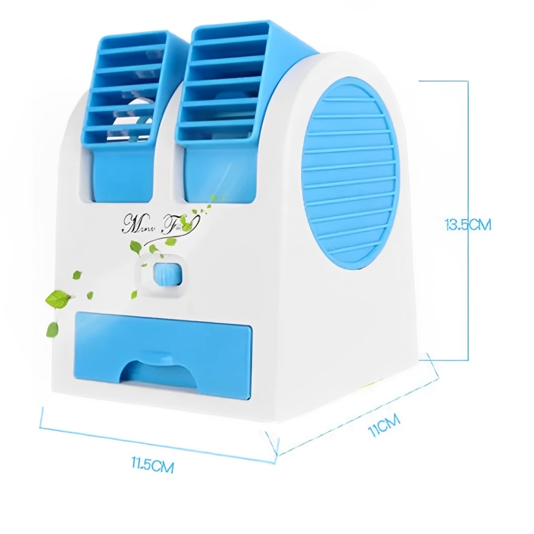 Portable Mini AC Air Cooler USB & Battery Operated | Dual Blower with Ice Tray - Image 4