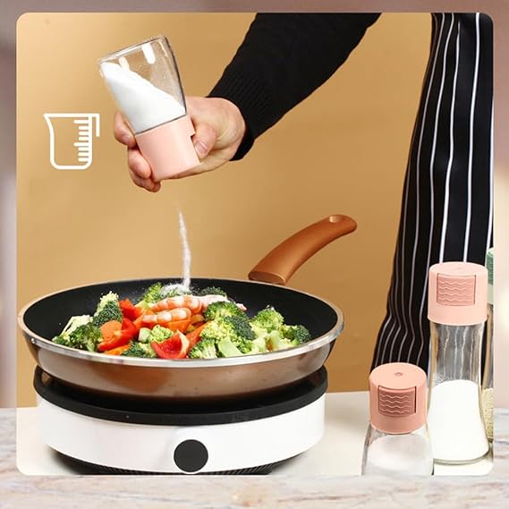 Measurable Control Spice Bottle Spice Jar with Press Control Cap | Spice jar (Random Color)