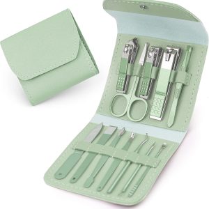 Brandomatic Manicure Kit, 16-in-1, Nail Clippers, Cuticle Scissors, Nail Files, Nail Polish Remover - Random Color