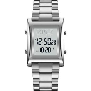 Skmei Mens Digital Square Watch Stainless Steel Chain, Quartz Movement, Without box