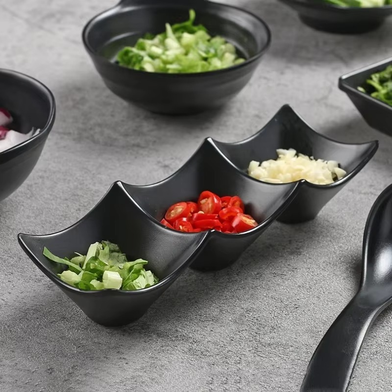 3-Compartment Dipping Sauce Dish BPA-Free Plastic Condiment Server for Hot Pot, Sushi, Appetizers Microwave & Dishwasher Safe (random color) - Image 4