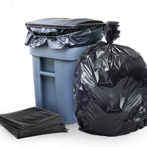 Black Garbage Bags Roll  Leak Proof, Heavy Duty Disposable Trash Bags for Dustbin, Diapers, Waste & Storage, Portable Plastic Bin Bags