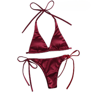 Womens Bikini Set  Halter Neck Triangle Top & Adjustable Side-Tie Bottom | Stylish Swimwear for Beach & Pool