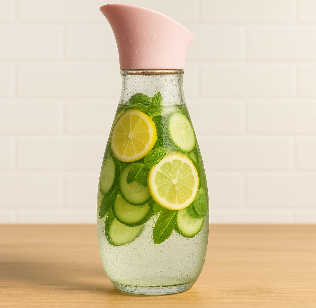 1400ml Hard Glass Water Jug with Lid Heat-Resistant Pitcher for Water, Juice, Iced Tea, Milk & Beverages - Image 2
