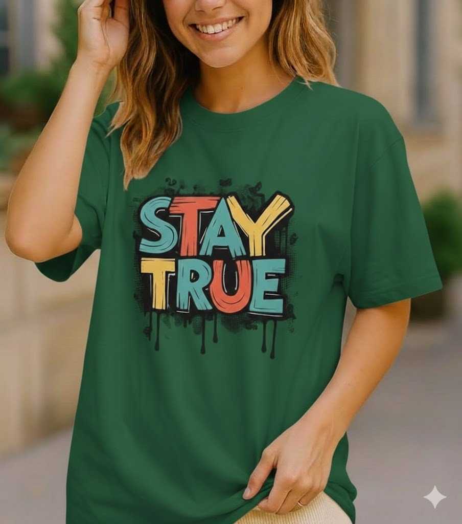 Stay True Summer DTF Printed T-Shirt for Women | Soft Cotton Round Neck Casual Graphic Tee - Image 6
