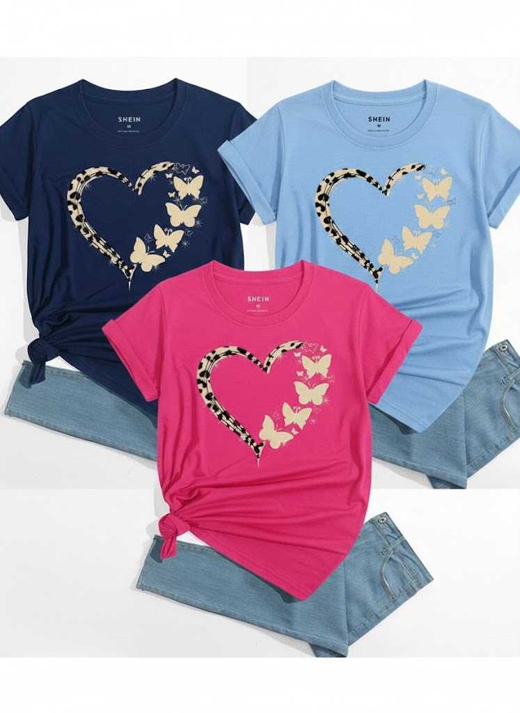 Cute Flower Heart Printed T-Shirt for Women – Soft Casual Summer Graphic Tee - Image 4