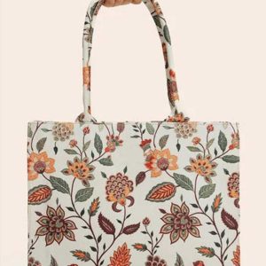 Premium Canvas Tote Bag – Durable Reusable Shoulder Bag for Shopping, Travel & Everyday Use(Random Color)