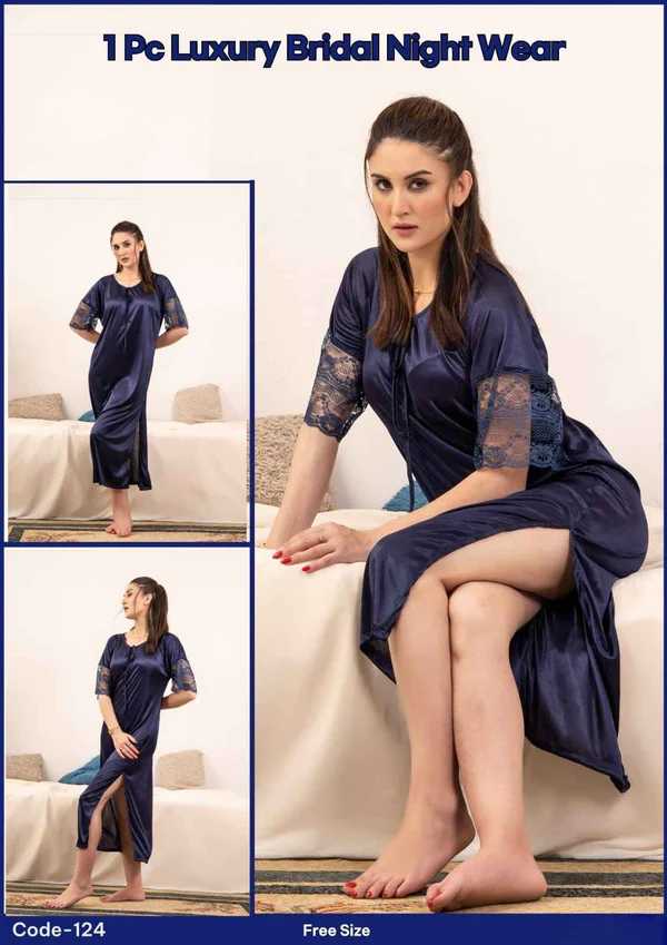 Imported Long Satin Nighty for Women โ Luxury Bridal Nightwear - Image 2