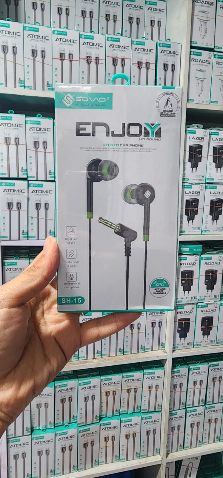 SOVO SH-15 Stereo Earphone Handsfree High Quality Wired Earphones with Deep Bass, Clear Sound & Comfortable Fit for Calls & Music - Image 4