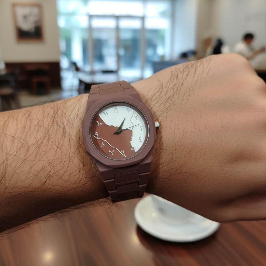 Brown And White Aura Watch Elegant Stylish Design Durable Build Comfortable Strap Clear Display Perfect For Daily Wear And Special Occasions - Image 2