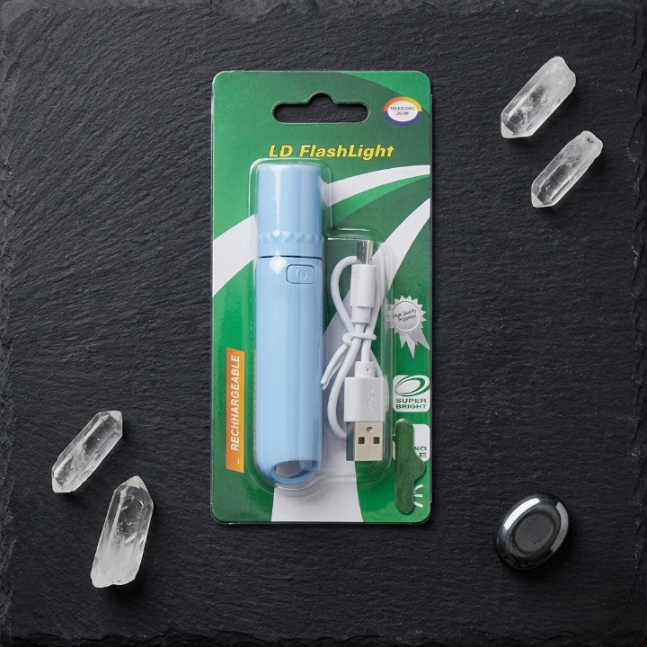 Mini USB-C Rechargeable LED Flashlight Super Bright Pocket Torch with Telescopic Zoom - Image 3