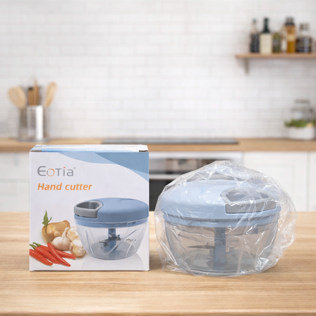 Eotia 3-Blade Manual Food Chopper High-Speed Compact Vegetable & Fruit Cutter - Image 3
