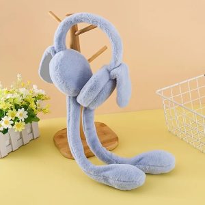 Cute Jumping Rabbit Earmuffs Hat with Moving Ears Plush Airbag Toy Cap for Kids (Random Color)