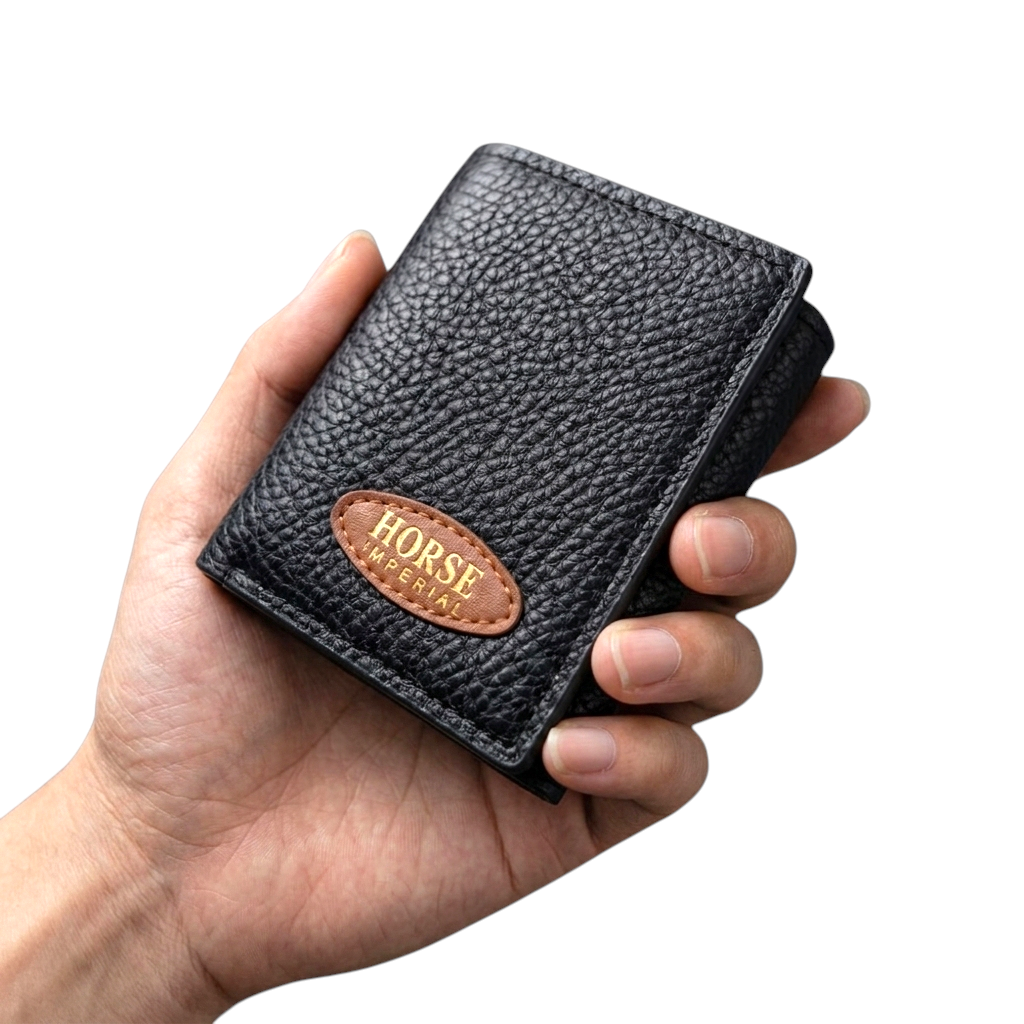 Horse Imperial Premium Tri-Fold Wallet 10 Card Slots | Dual Cash Pockets | Zipper Pocket | Unisex Wallet - Image 2