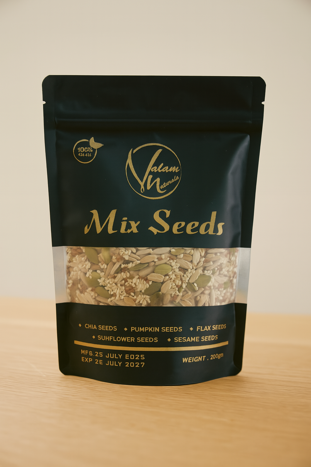 Valam Naturals Mix Seeds 250g Healthy Blend of Pumpkin, Flax, Sunflower, Sesame & Chia Seeds - Image 2