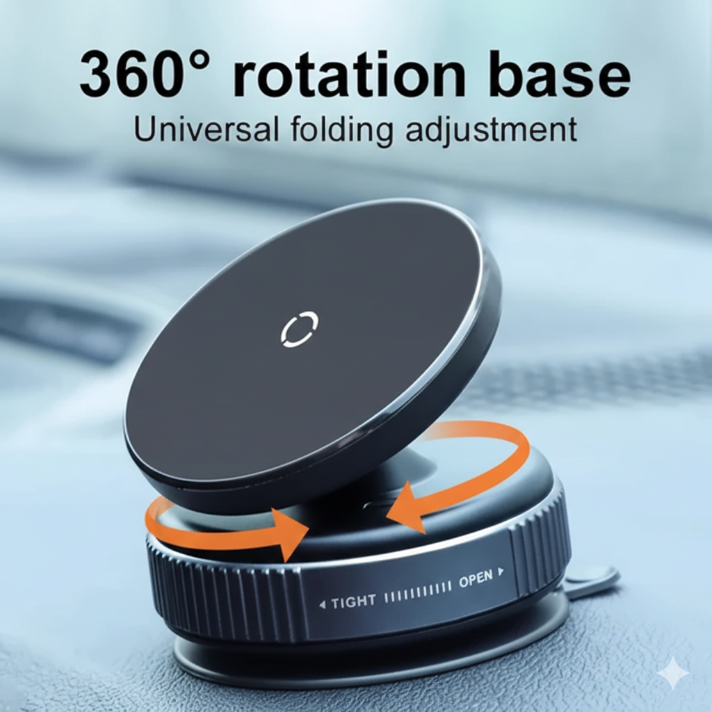 Professional Vacuum Suction Strong Magnetic Car Phone Holder 360° Rotation For All Phone Mobile Holder - Image 4