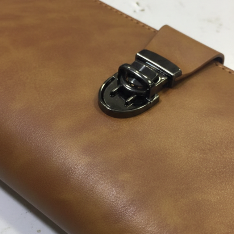 Premium Leather Travel Organizer Wallet with Metal Lock Closure - Image 2