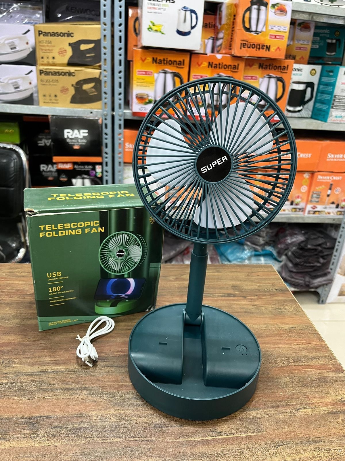 Super Telescopic Folding Fan Portable USB Rechargeable Desk Fan with 180° Adjustable Air Supply - Image 4