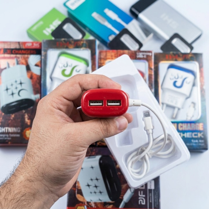 2-USB Port Fast Charger Adapter | Quick Charging 12W Dual USB Output | Random Colour - Image 3