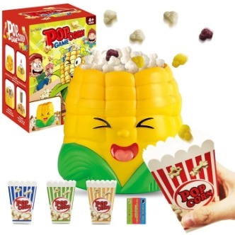 Fun Popcorn Game Toy for Kids Interactive Jumping Popcorn Corn Game with Buckets & Tokens | Family Party Game