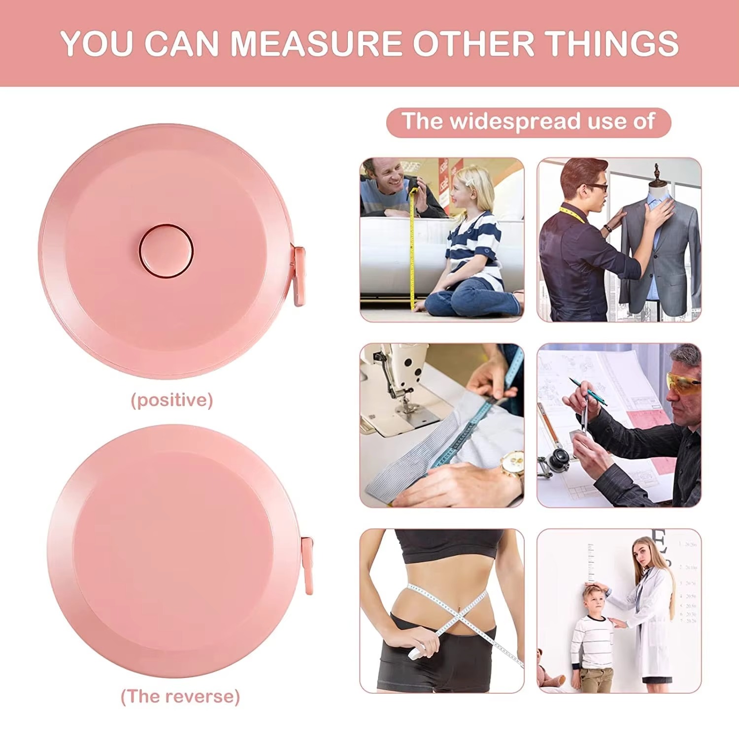 Measuring Tape 60-Inch / 1.5 Meter Pack of 5 Durable Flexible Tapes for Sewing, Crafting & Daily Use. ( Random Color) - Image 4