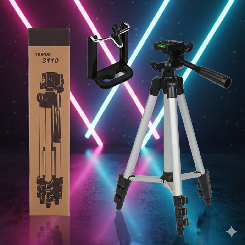Professional Tripod Camera and mobile Stand with Cover Adjustable Aluminium Lightweight Camera Stand Tripod - Image 4