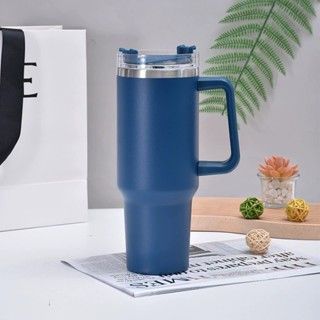 Insulated Stainless Steel Tumbler with Handle and Straw - 40oz (Random Color) - Image 2