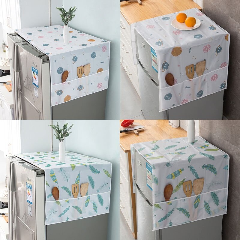 Anti-dust Waterproof Oil-proof Fridge Cover | Protective Refrigerator Top Cover | Random Design - Image 4