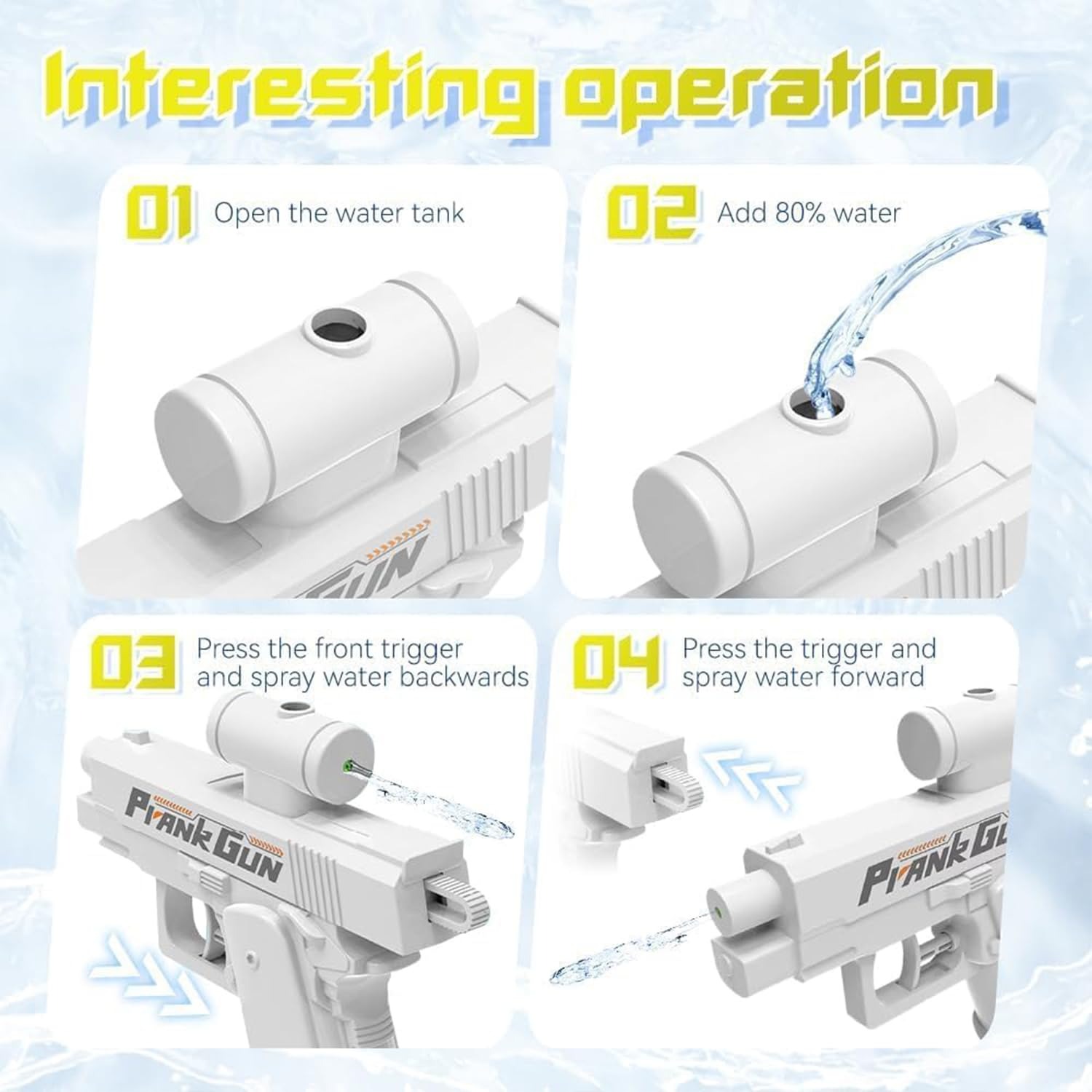 Double-Sided Prank Water Gun Toy Funny Summer Squirt Pistol Water Toy for Kids, Outdoor Pool & Beach Parties - Image 2