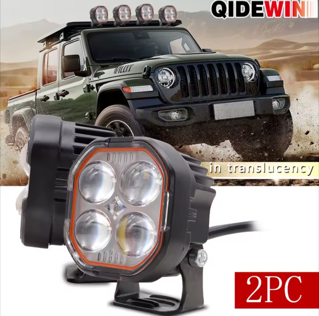 New Cube Four-Leaf Crocodile LED Car Work Light 5.08 cm High Brightness Combination Beam, 1224V Hardwired, Adjustable Bracket for ATV, SUV, UTV, Off-Road Truck and Boat - Image 4
