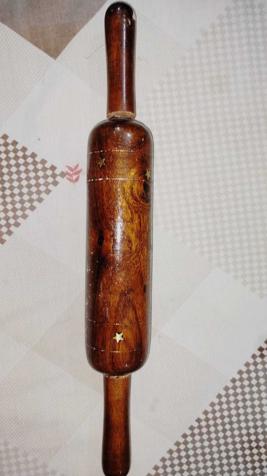 Shesham Wood & Brass Patra Bellon Set Premium Roti Making Board & Rolling Pin - Image 5