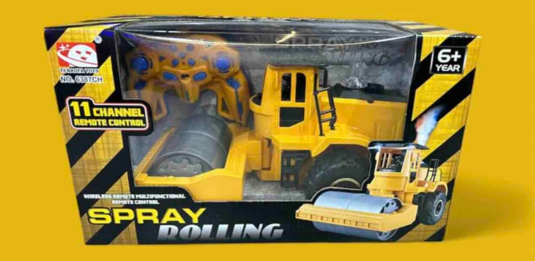 Construction Machine Roller Remote Control Toy with Spray Effect, Heavy Duty RC Vehicle for Kids & Adults - Image 2