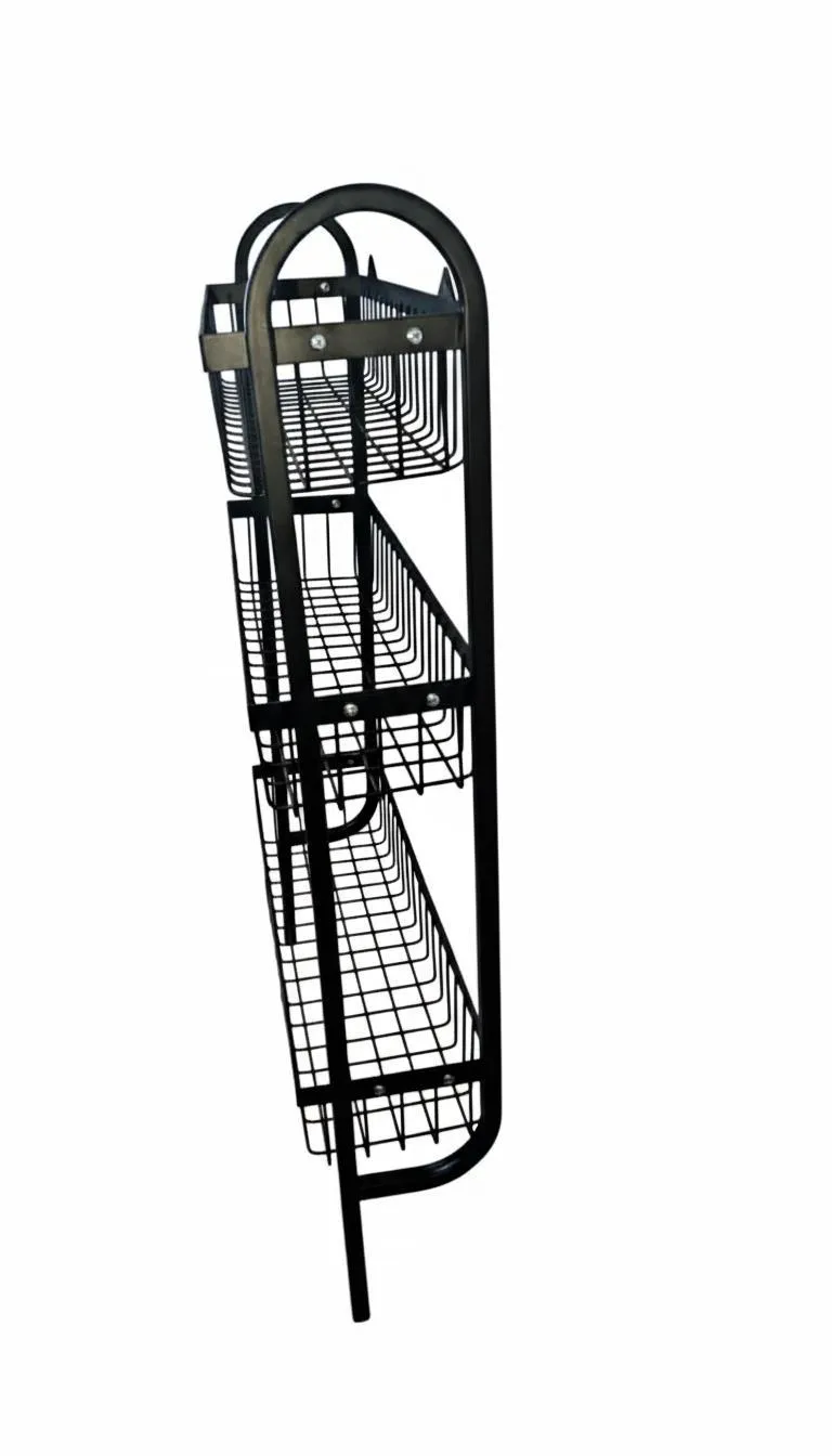 Wall Mounted Spice Rack Black Stainless Steel 3 Tier DIY Assembly Required (Self Assemble) - Image 3