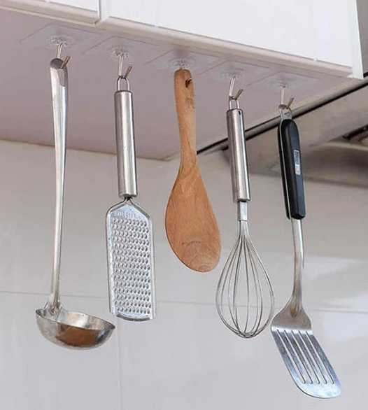 Transparent Strong Self Adhesive Door Wall Hooks For Hanging Kitchen Bathroom Accessories 10 Pcs - Image 2