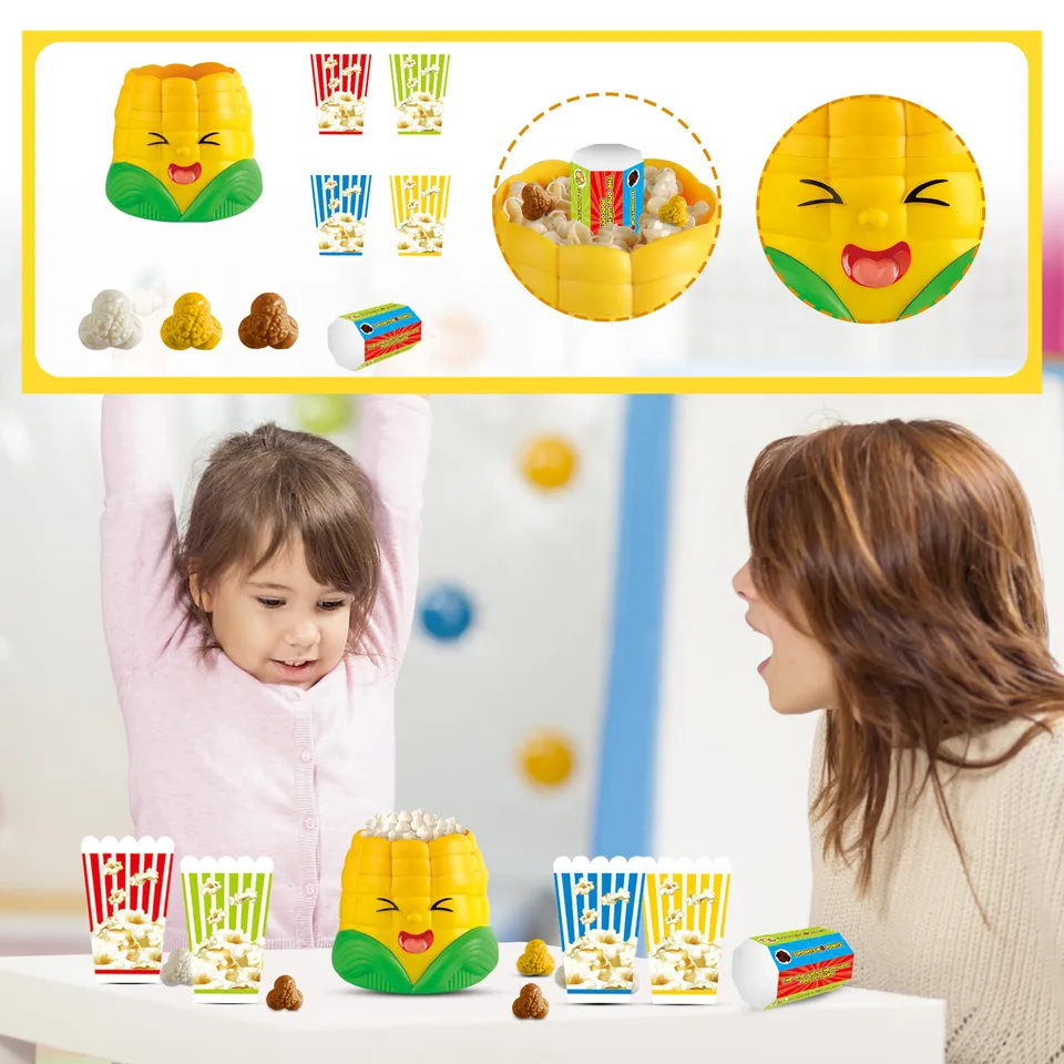 Fun Popcorn Game Toy for Kids Interactive Jumping Popcorn Corn Game with Buckets & Tokens | Family Party Game - Image 2