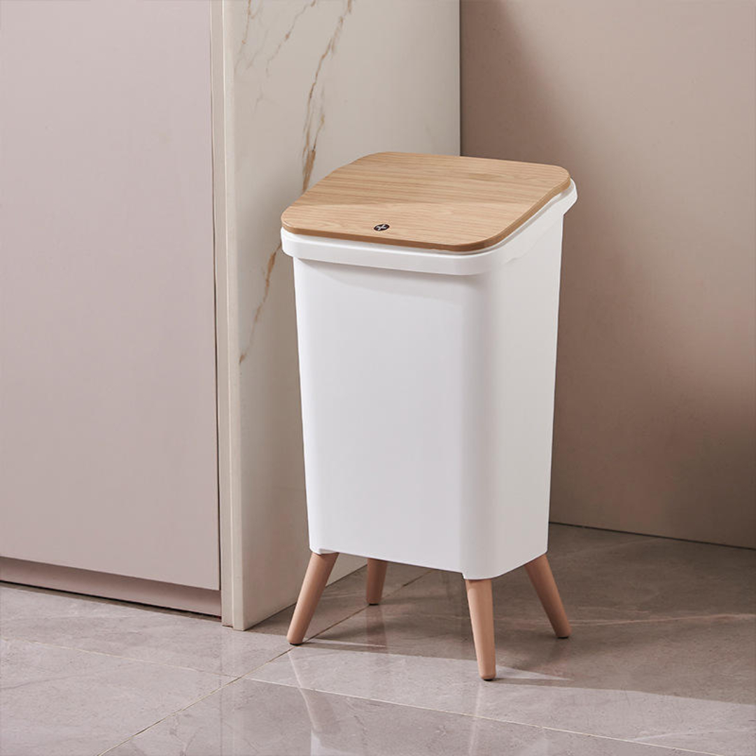 Royal Wooden Trash Bin with Lid - Image 3