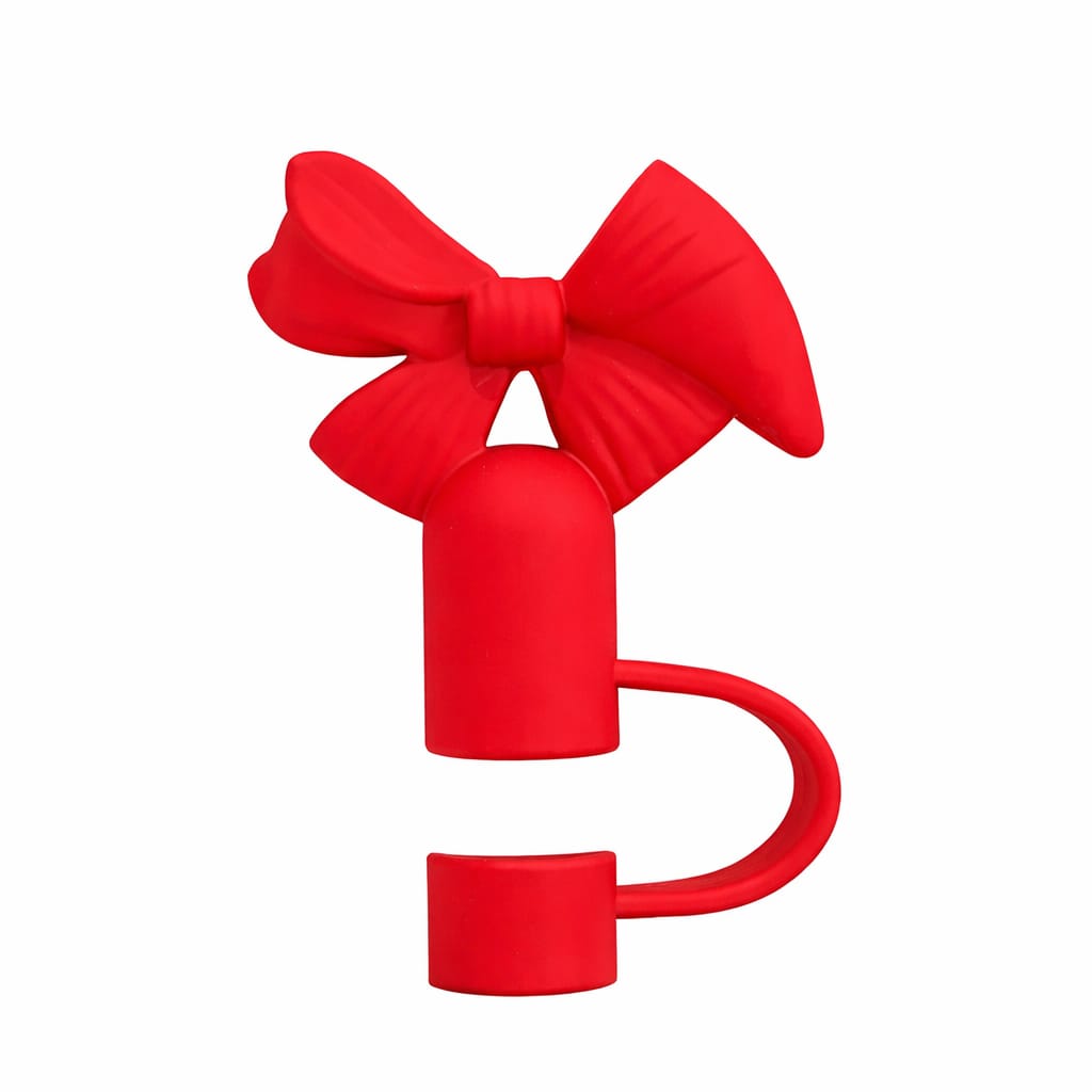 Silicone Bow Stopper Compatible with 40oz Tumbler | Reusable Spill-Resistant Straw Cover | Random Color - Image 2