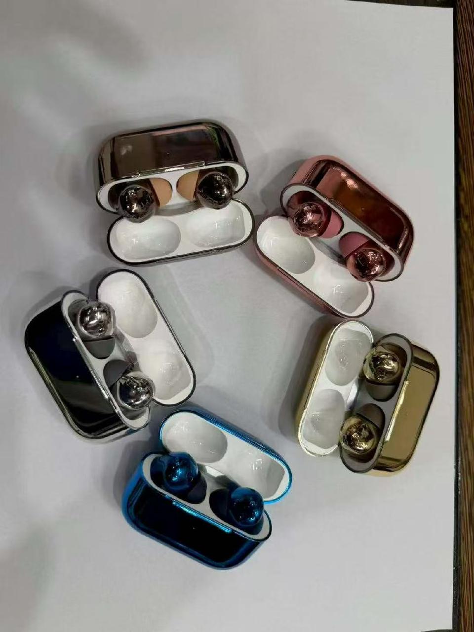 Premium AirPod Pro 2 Glossy Edition - Stylish Shining Wireless Earbuds with High-Fidelity Sound - Without Box - Random Color - Image 3