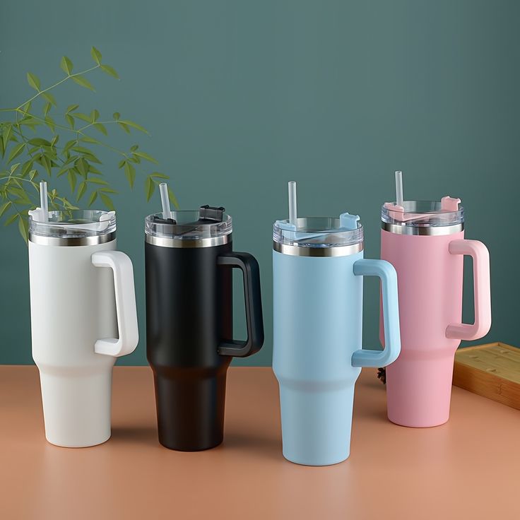 Premium Simple Tumbler 40oz Elegant Stainless Steel Hot & Cold Cup (Random Color) - Image 2