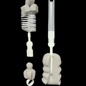 (pack of 3 )Baby Bottle and Teath Brush Set with Changeable Endings  Bottle, Sponge, Straw, and Pacifier (random color