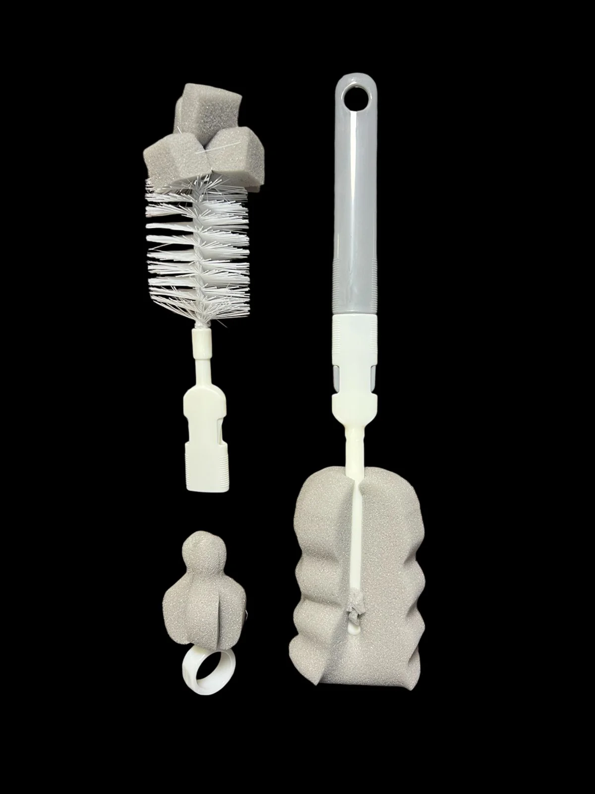 (pack of 3 )Baby Bottle and Teath Brush Set with Changeable Endings Bottle, Sponge, Straw, and Pacifier (random color