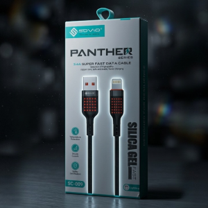 SOVO SC-009 Panther Series iPhone Data Cable  Super Fast Charging & Durable Silica Gel Build