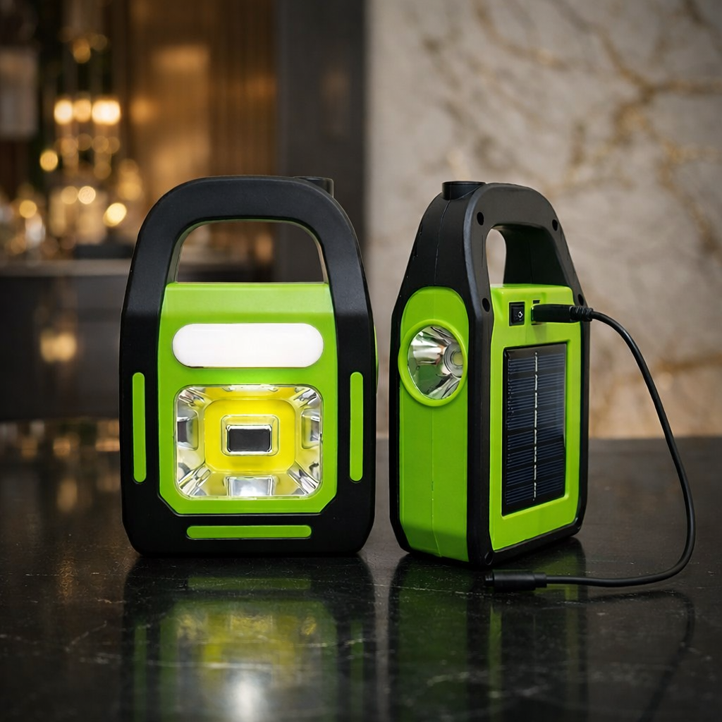 Solar Rechargeable 3-in-1 Emergency Light - Hurry Bolt Portable LED Work Light, Torch & Power Bank - Image 4