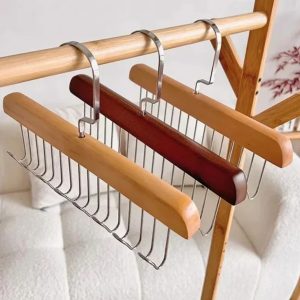 8 Hooks Multi-function Wooden Caps, Belts, Tie Hanger  Strong No Trace Storage Rack(Random Colour)