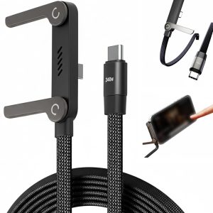 2-In-1 Data Cable With Stand | Nylon Braided USB C To USB C Cable 1.5M