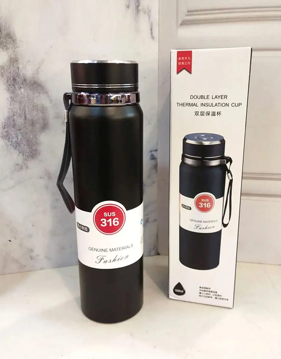 Premium Matte Stainless Steel Water Bottle 800ml 1000ml Leak Proof Double Wall Insulated Hot Cold Flask - Image 4