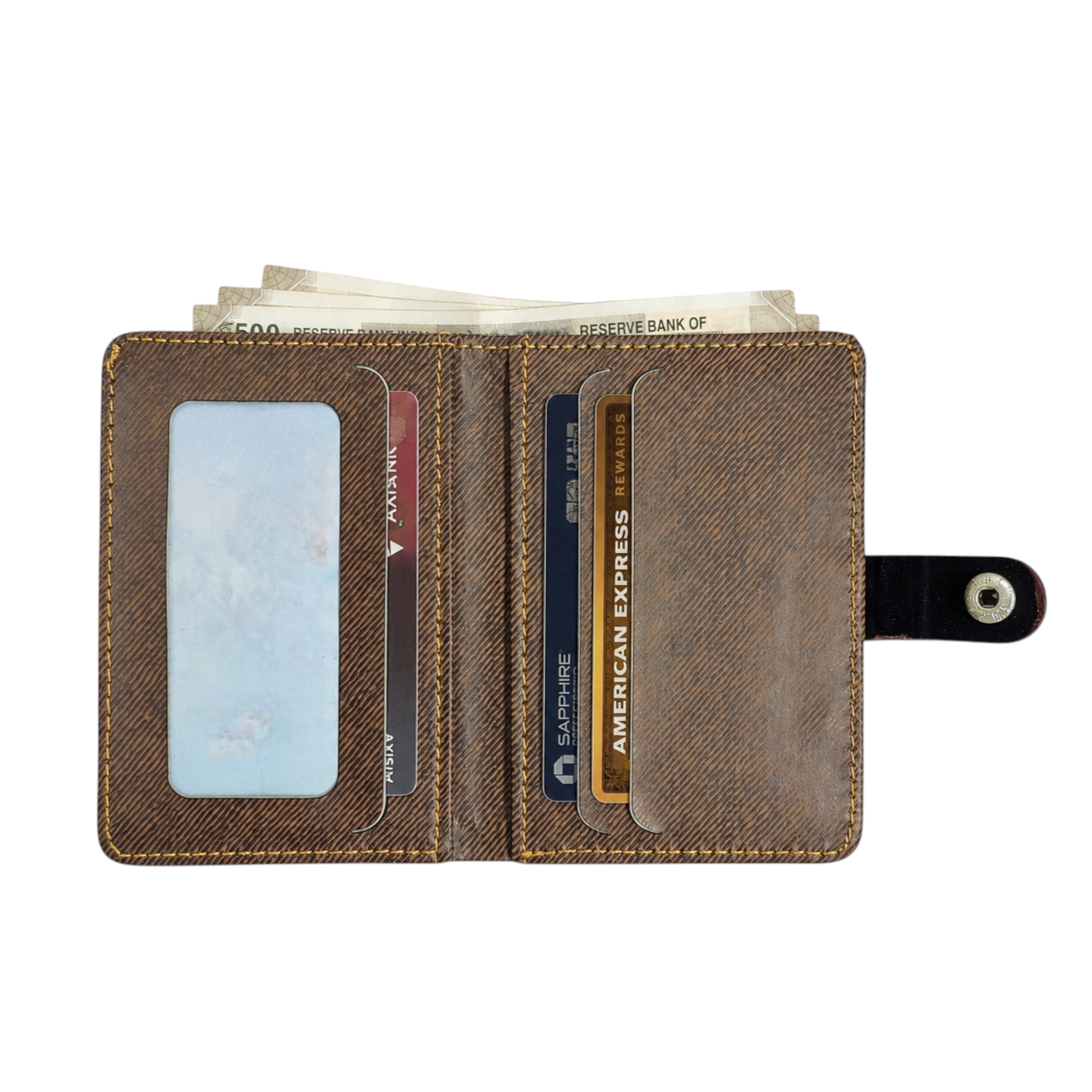 WAGLOK Slim Tuck Lock Wallet with ID Window & Cash Pocket - Image 2