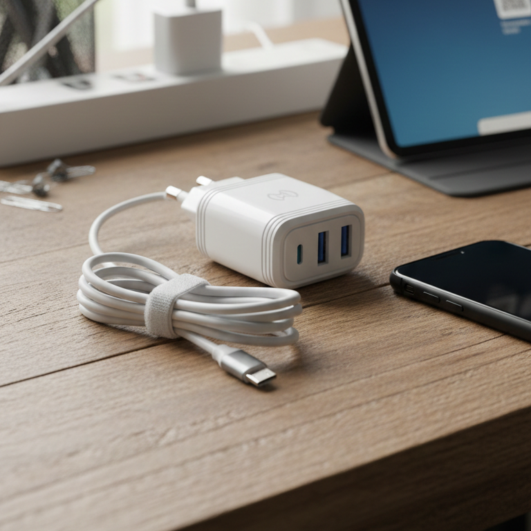 WM 27 3.1A Fast Micro USB Charger with Dual USB Ports Cable & Adapter by WM - Image 3
