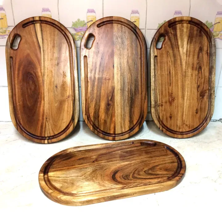 Premium Oblong Acacia Wood Chopping Board 17 x 9 x 2 Inches - Image 3