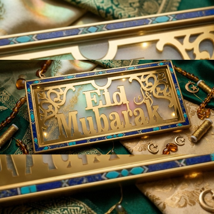 Acrylic Eid Mubarak Eidi Envelope / Eidi Box for Cash Gifts Premium Festive Money Holder (Random Design) - Image 3